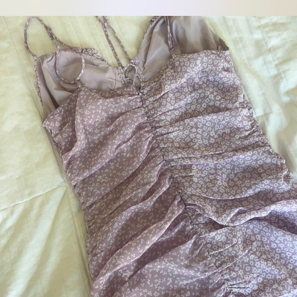 Cotton Candy Lilac Floral Mini Dress - Picture 5 of 7
